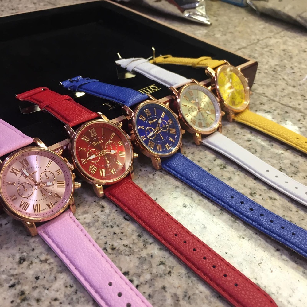 Clearance- 5 pack Geneva Quartz Watches - Multicolored Pack